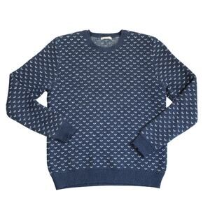 Marine Layer Sweater Mens Large Blue Wool Blend Crew Neck Knit Coastal Preppy